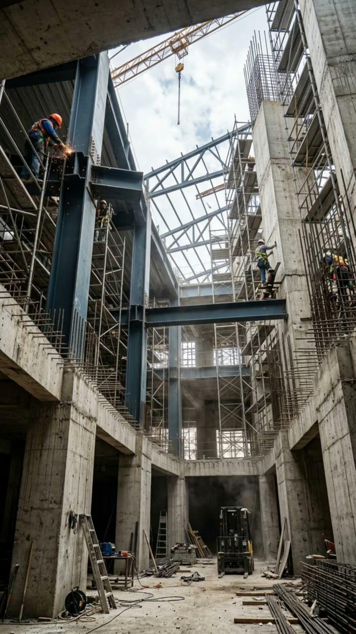 Software taking shape — visualized as a building rising frame by frame